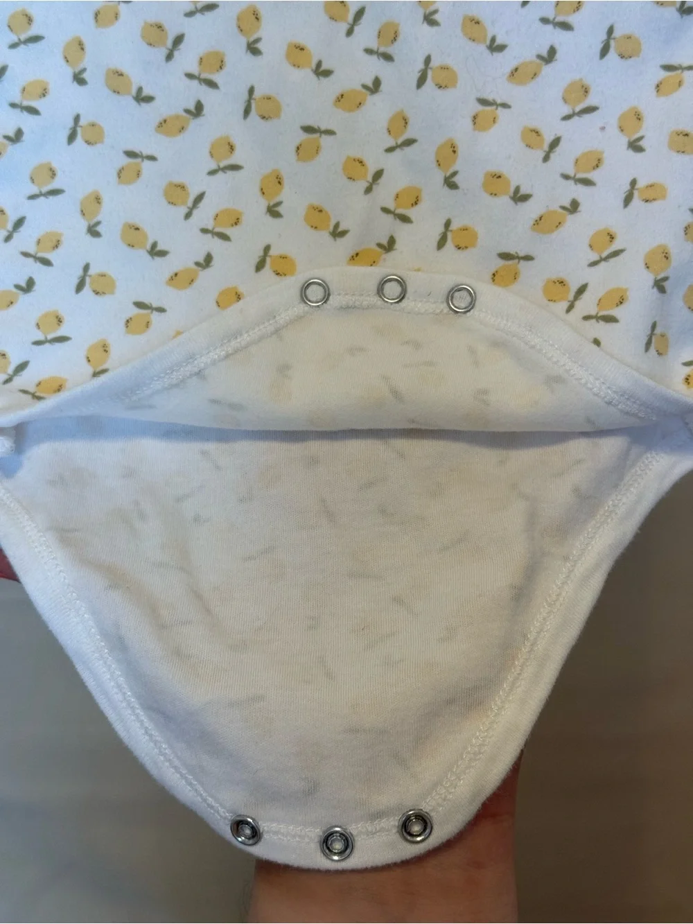 Rabbit + Bear Baby Bodysuit Trio in Yellow and White Lemon Prints